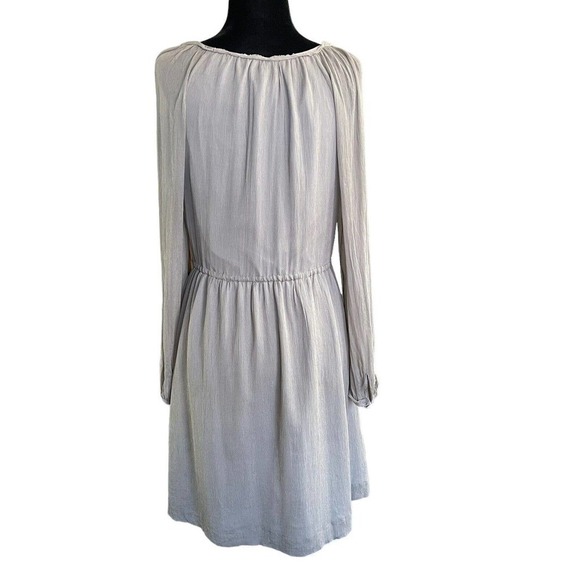 J Crew 100% Silk Gray Long Sleeve Size 2 Dress With Pockets Retails $168 - Picture 4 of 12